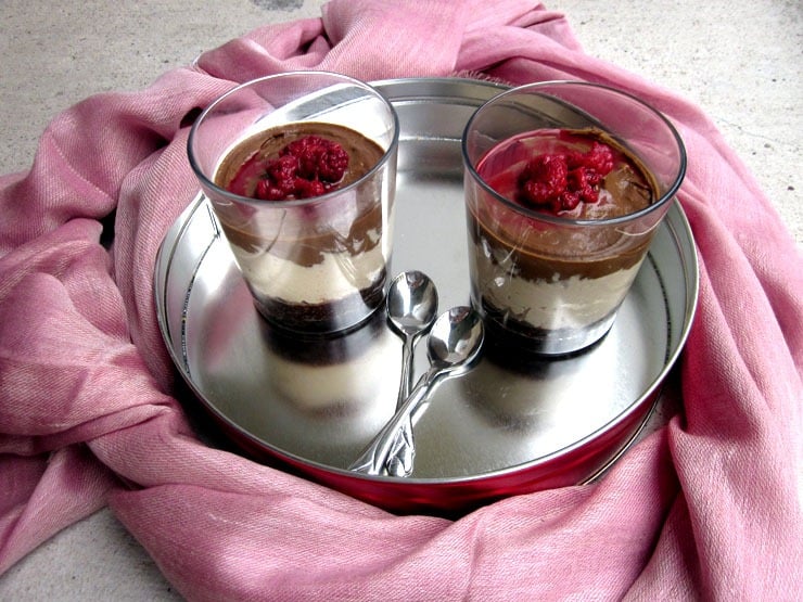 Vegan chocolate peanut butter parfaits