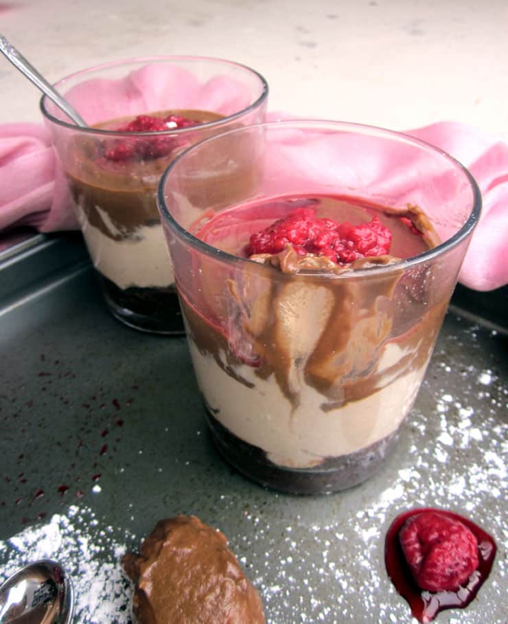 Vegan chocolate peanut butter parfaits