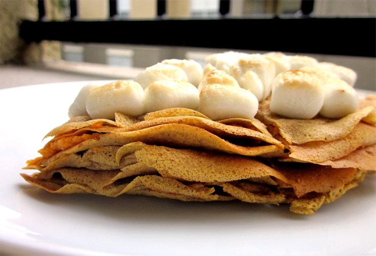 Sweet Potato Casserole Crepe Cake