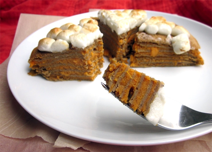 Sweet Potato Casserole Crepe Cake
