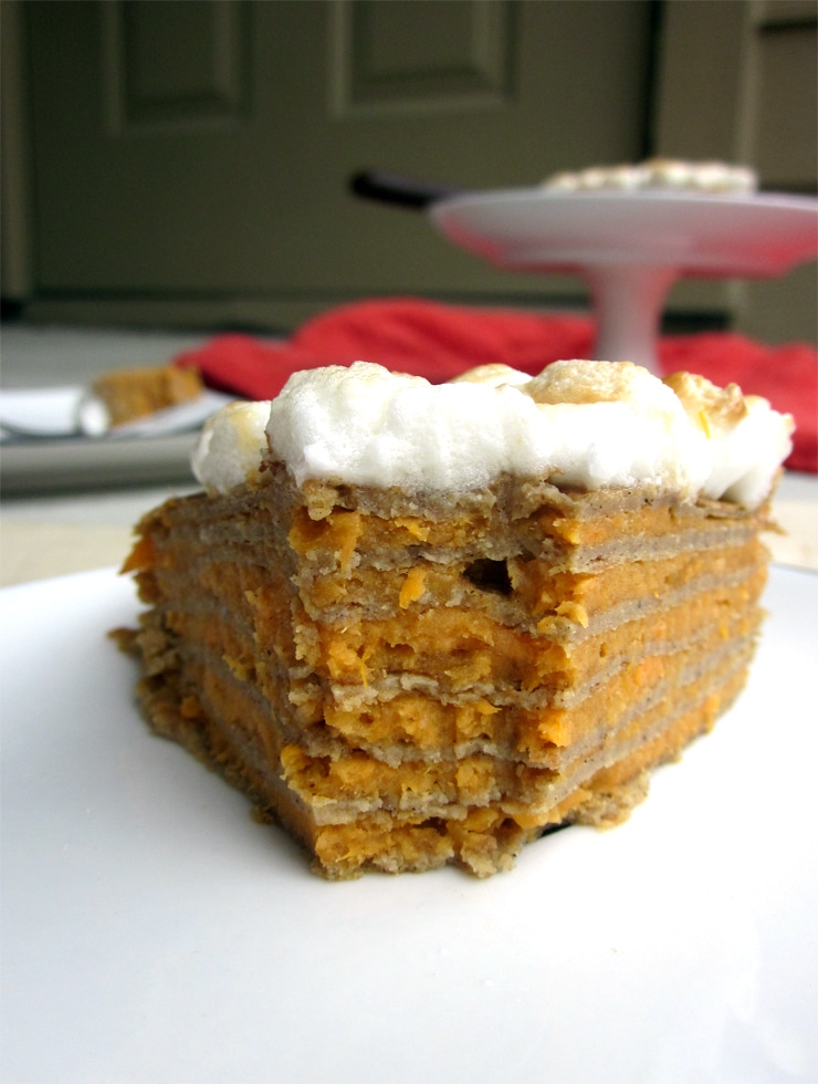 Sweet Potato Casserole Crepe Cake