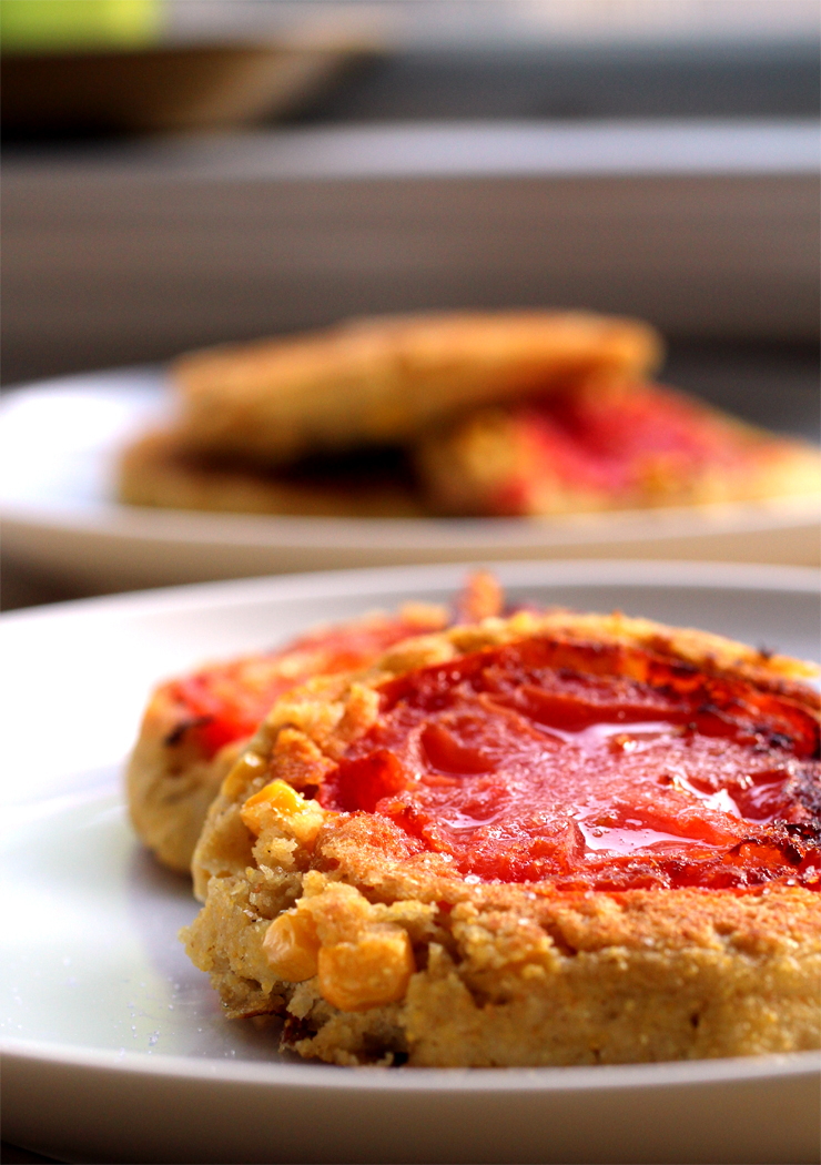 Sweet Corn & Tomato Pancakes (vegan, gf) // The Pancake Princess
