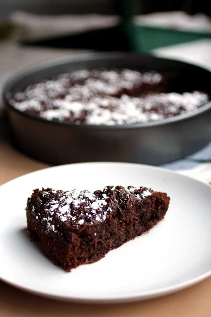 Leftover Cranberry Sauce Chocolate Breakfast Cake (vegan) // The Pancake Princess