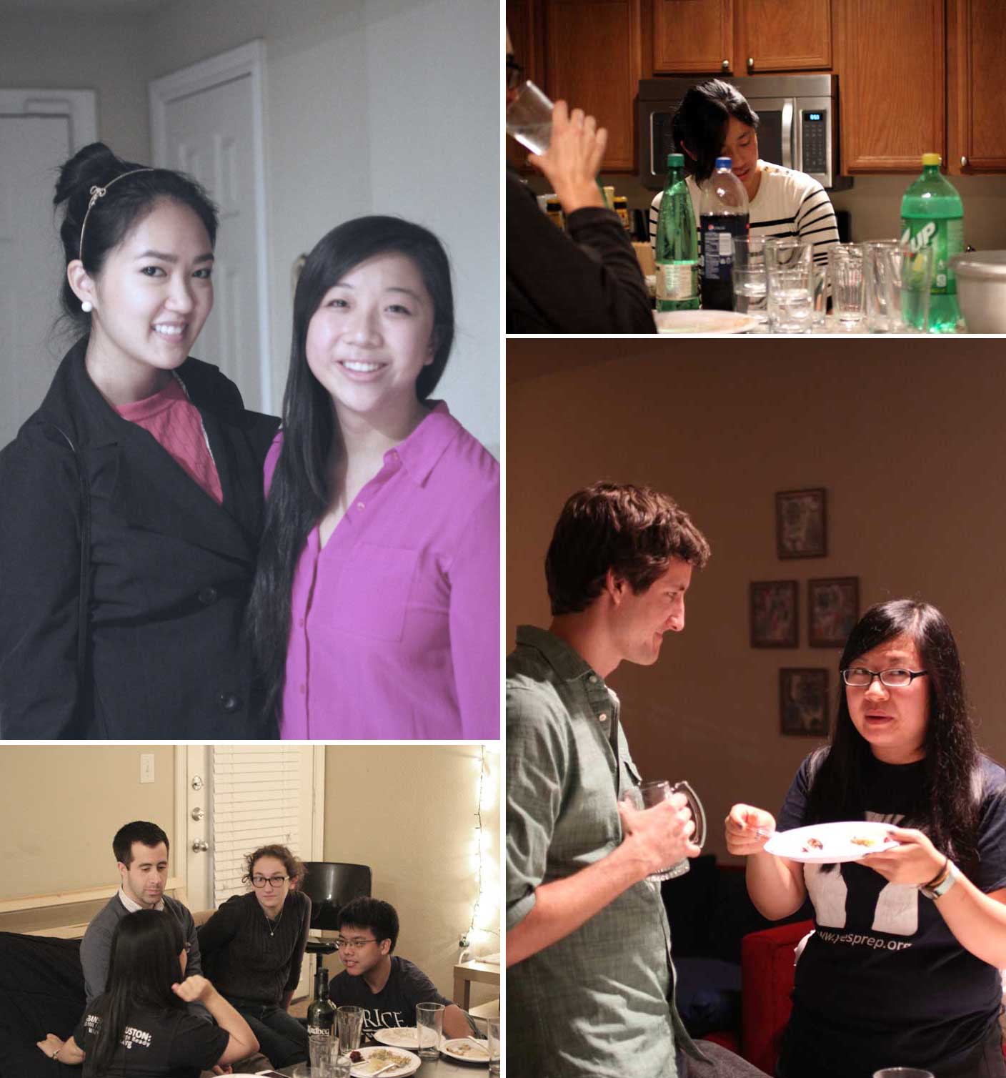 Clockwise from top left: Two of the cutest ladies in the land; I love my sister for many reasons, one of which is she does dishes when she comes over (without being asked!); Lilly + Unkle Erik; pie provokes intense conversations.