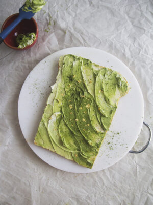 matcha avocado toast cake