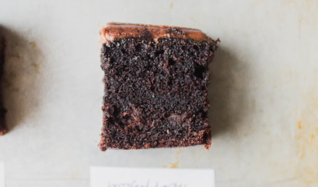 Buzzfeed Tasty chocolate cake with chocolate frosting.