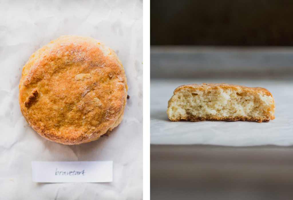 Overhead view and cross section of bravetart biscuit recipe