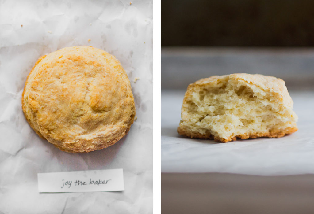 Overhead view and cross section of joy the baker's biscuit recipe for the best biscuit recipe bake off