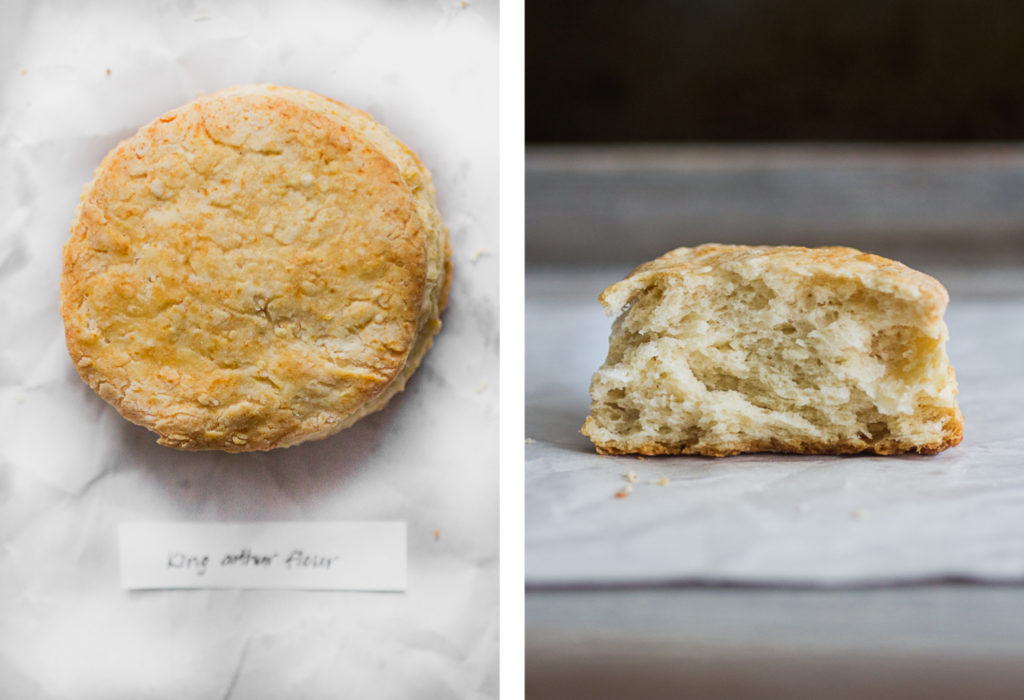 Overhead view and cross section for king arthur flour biscuit recipe