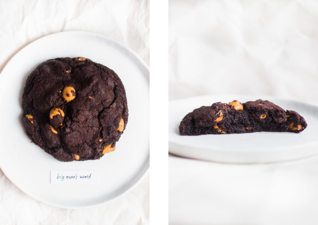 levain dark chocolate peanut butter cookie big man's world