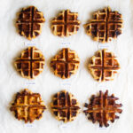 9 liege waffles on a white background