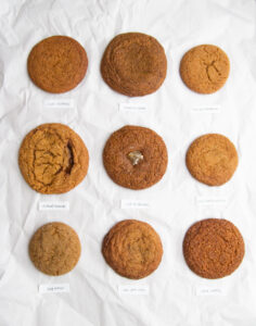 9 ginger molasses cookies on a white background
