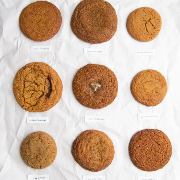 9 ginger molasses cookies on a white background