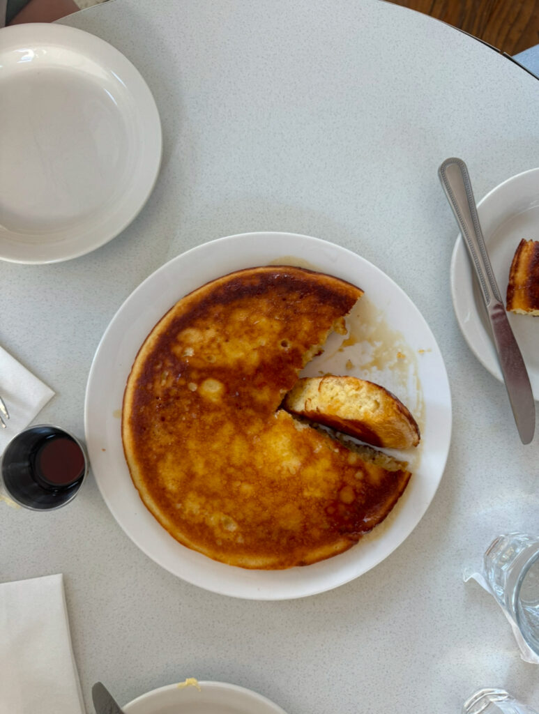 A sliced pancake from Leo in Brooklyn NYC.