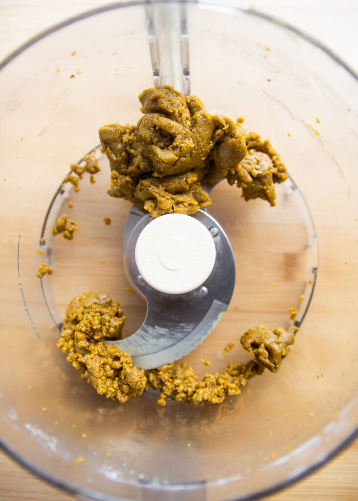 ground pistachio paste in a food processor.