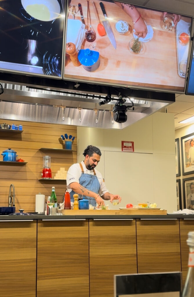 Chef Kishen Jagmohan at De Gustibus Cooking School.