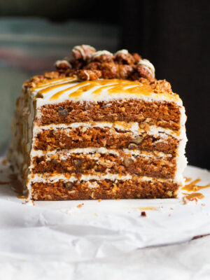 Carrot Cake with Candied Pecans
