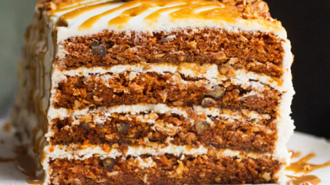 Carrot Cake with Candied Pecans