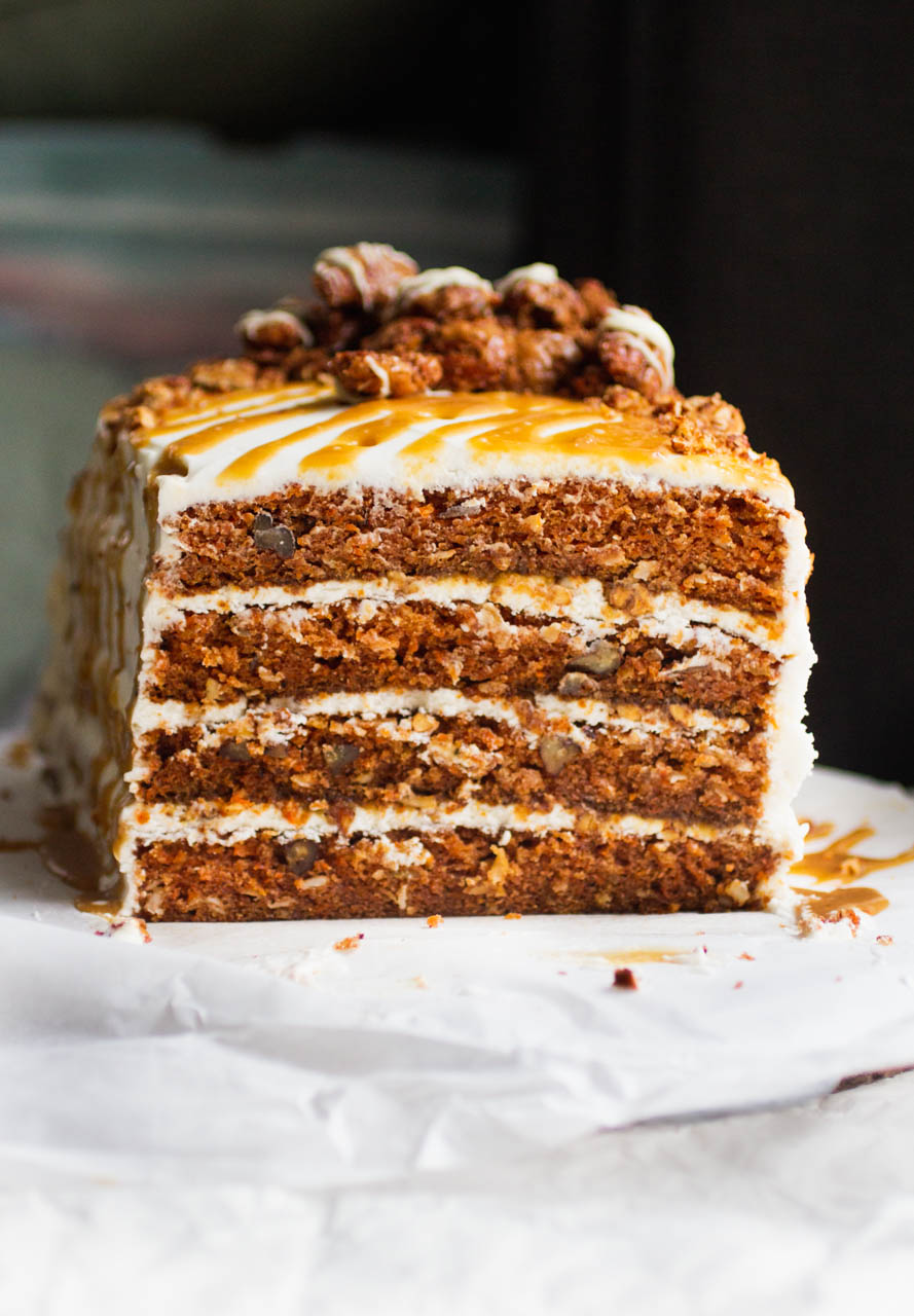 Carrot Cake with Candied Pecans-image